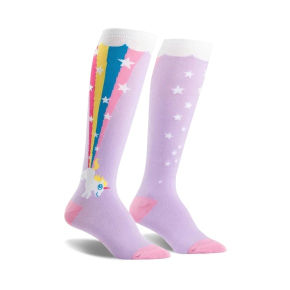 Sock It To Me Unicorn Rainbow Blast Knee High Stretch Sock - Picture 2 of 6
